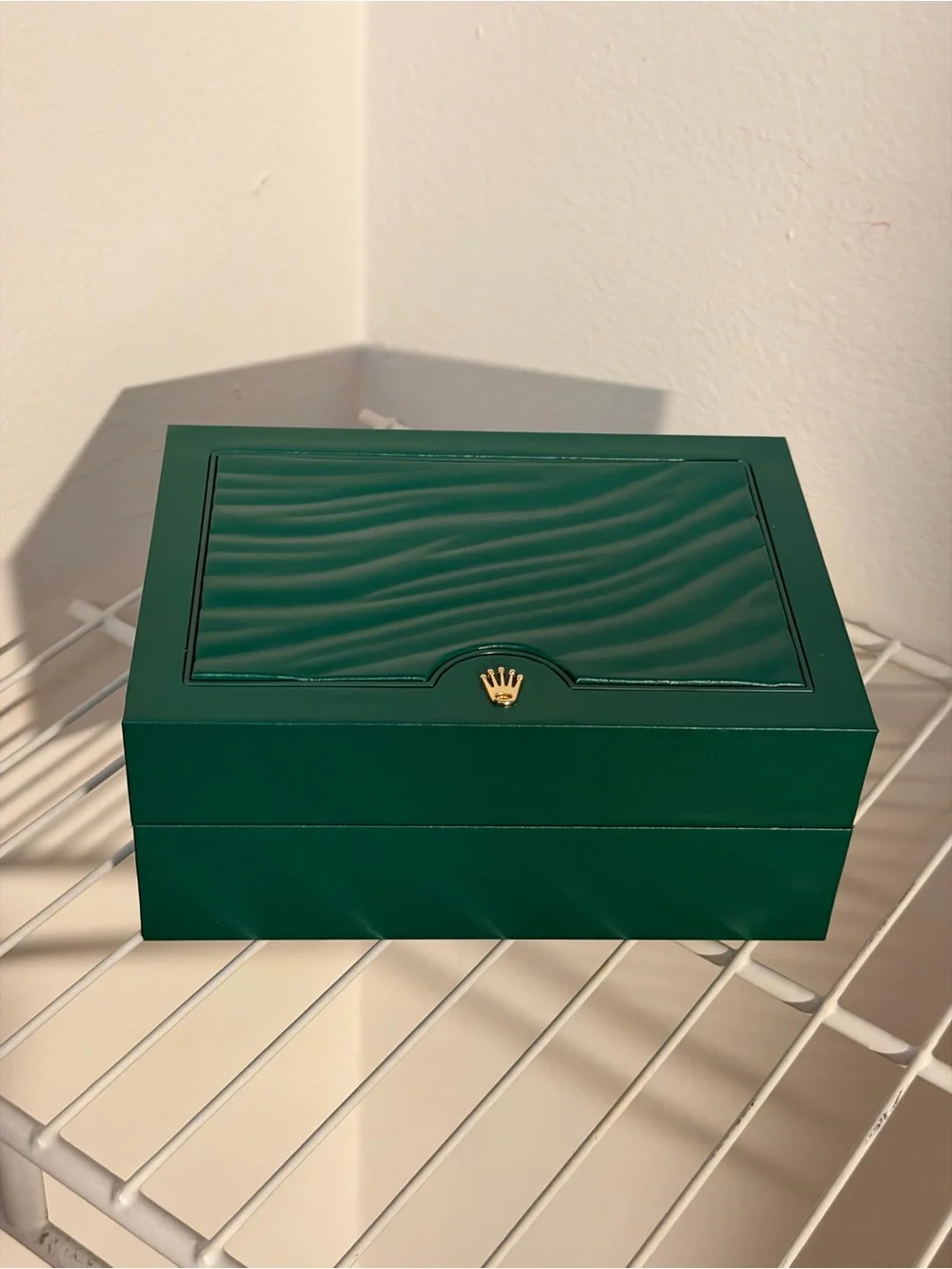 Rolex box green cream new after market inner outer medium size